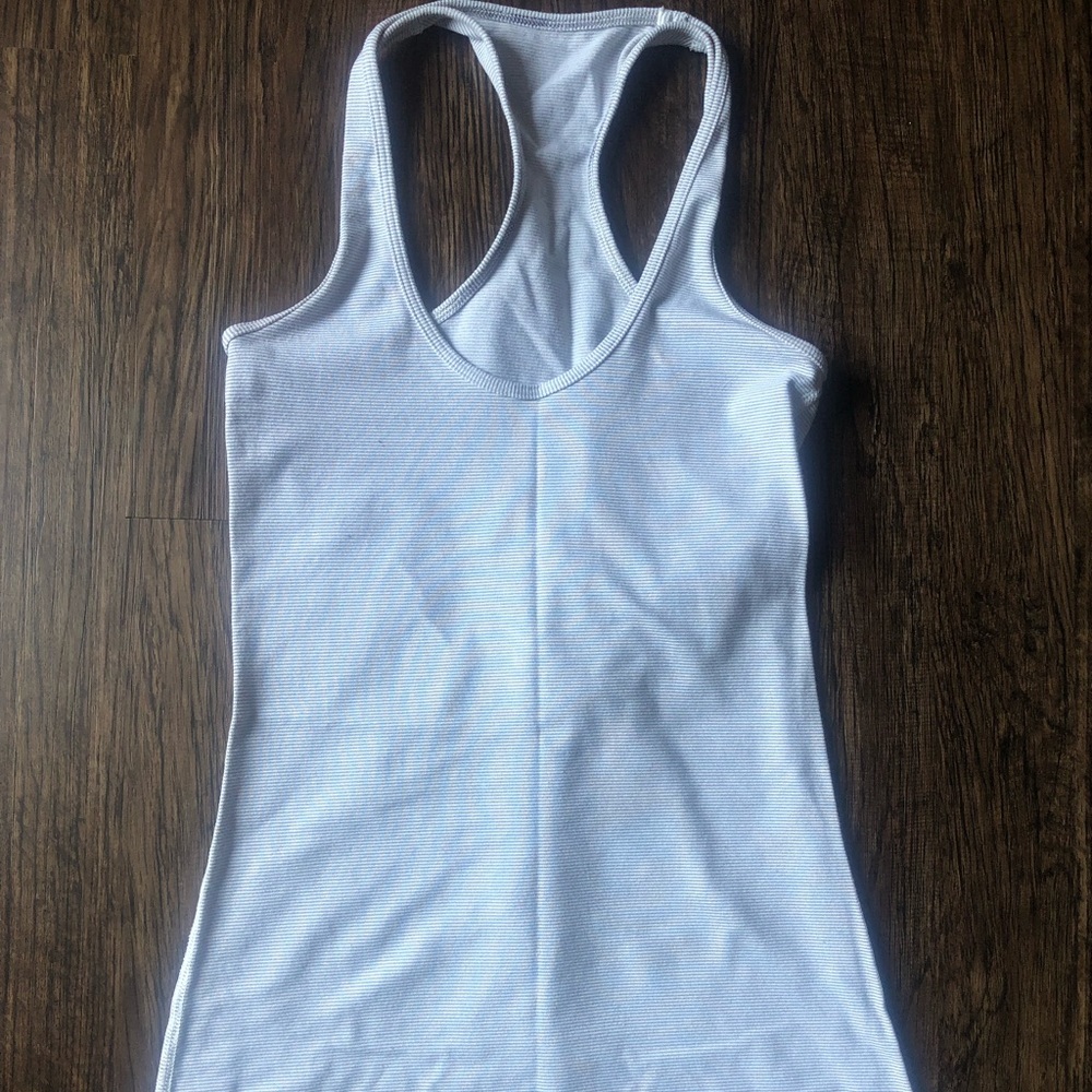 Lululemon grey and white striped racerback tank
